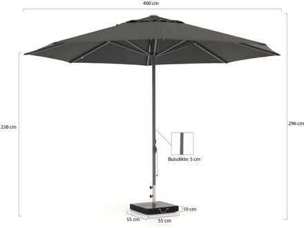 Cuba parasol ø 400cm - Laagste prijsgarantie! Zwart