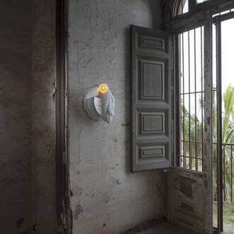 Cubano - wandlamp van keramiek mat wit