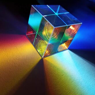 Cube Prism 18*18*18Mm/0.7*0.7 * 0.7in Cross Dichroic Spiegel Combiner Splitter Decor transparant Module Optische Glas Klasse Speelgoed