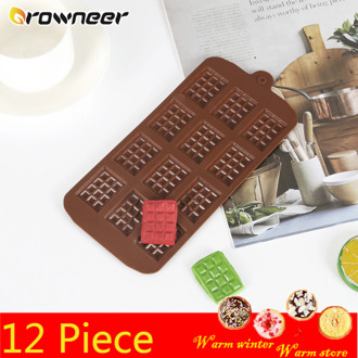 Cube Waffles Mould Non-stick Chocolate Mold Silicone Fondant Lattice Baking Tool Candy Cake Decoration 12 Piece Moon Cake Mold