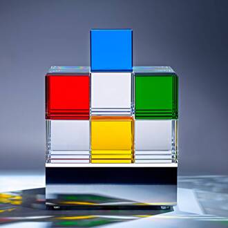 Cubelight LED tafellamp, bont helder, blauw, rood, geel, groen