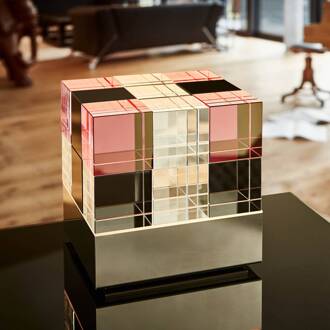 Cubelight Move tafellamp, roze/zwart roze, zwart, transparant