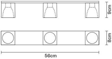 Cubetto plafondlamp 3-lamps G9 helder transparant, glanzend chroom
