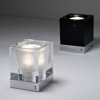 Cubetto tafellamp GU10 chroom/helder transparant, glanzend chroom