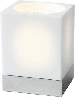 Cubetto tafellamp GU10 chroom/wit wit, chroom, glanzend