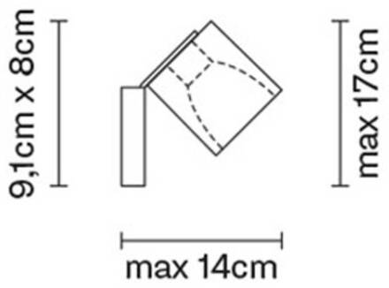 Cubetto wandlamp GU10 koper/helder transparant, koper glanzend