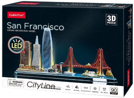 CubicFun 3D Puzzel - City Line San Francisco LED (90 stukjes)