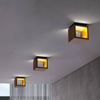 Cubò - LED plafondlamp, 10 W, bruin/goud chocolate, goud