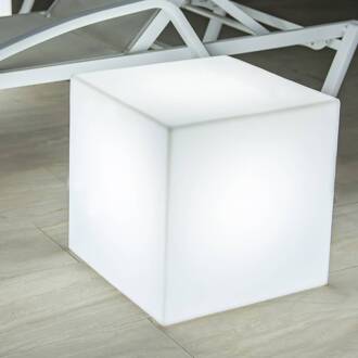Cuby LED lamp op zonne-energie, 40 x 40 cm wit