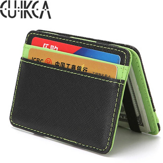 CUIKCA Korean Unisex Magic Wallet Money Clips Women Men Wallet Purse Slim Leather Wallet ID Credit Card Cases Money Holder