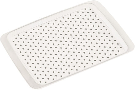 Cuisine Elegance 1x Witte dienbladen met anti-slip afwerking 26 x 35 cm - Dienbladen