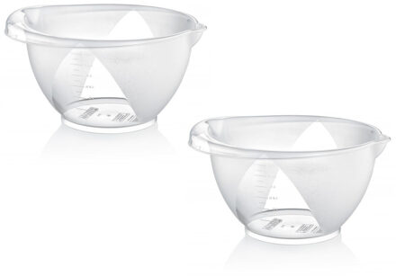 Cuisine elegance Beslagkom - 1x - 3 liter - transparant - mengkom - kunststof