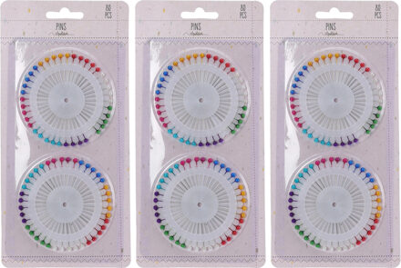 Cuisine Elegance Kopspelden/naaispelden - 3.6 cm - gekleurd - 240x stuks - hobby sierspelden