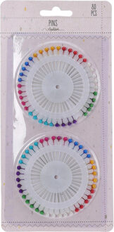 Cuisine Elegance Kopspelden/naaispelden - 3.6 cm - gekleurd - 80x stuks - hobby sierspelden