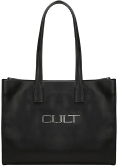 CULT Zwarte Shopper met Metalen Logo Cult , Black , Dames - ONE Size