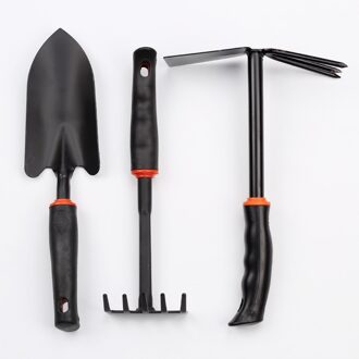 Cultiveren Plant Tuingereedschap Schop Hark Losmaken Bodem Transplanter Outdoor Spade Handleiding Draagbare Met Handvat zwart two hoofd