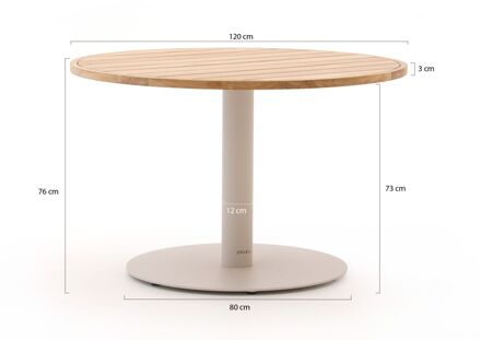 Cuore dining tuintafel ø120cm - Laagste prijsgarantie! Taupe