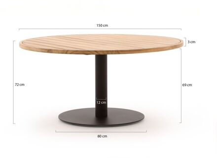 Cuore low dining tuintafel ø150cm - Laagste prijsgarantie! Taupe