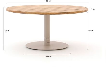 Cuore low dining tuintafel ø150cm - Laagste prijsgarantie! Taupe
