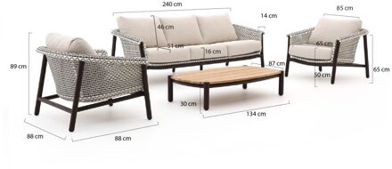 Cuore stoel-bank loungeset 4-delig 5-zits - Laagste prijsgarantie! Taupe