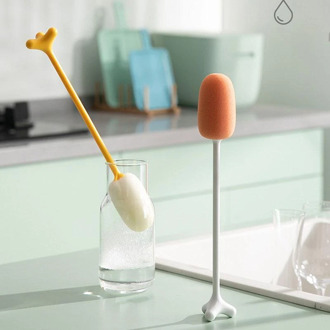 Cup Borstel Keuken Cleaning Tools Lange Handvat Drinken Wijnglas Fles Glas Cup Wassen Spons Borstels Cleaner wit