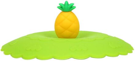 Cup Deksels Cartoon Silicone Cup Cover Food Grade Siliconen Cup Cap Cover Lekvrije Cup Deksels Cartoon Sealed Lekvrij deksel groen