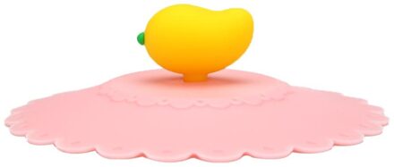 Cup Deksels Cartoon Silicone Cup Cover Food Grade Siliconen Cup Cap Cover Lekvrije Cup Deksels Cartoon Sealed Lekvrij deksel Mango
