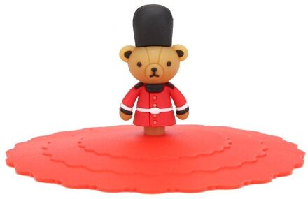 Cup Deksels Cartoon Silicone Cup Cover Food Grade Siliconen Cup Cap Cover Lekvrije Cup Deksels Cartoon Sealed Lekvrij deksel rood
