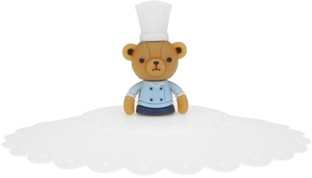 Cup Deksels Cartoon Silicone Cup Cover Food Grade Siliconen Cup Cap Cover Lekvrije Cup Deksels Cartoon Sealed Lekvrij deksel wit