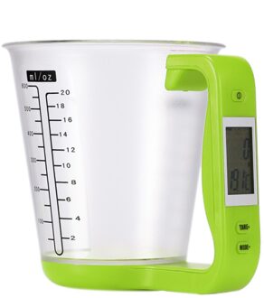 Cup Keukenweegschaal Digitale Beker Weegschaal Elektronische Tool Schaal Met Lcd-scherm Temperatuur Meting Cups groen