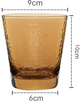 Cup Kleurrijke Handgemaakte Gehamerd Glas Cup Amber Cup Huishoudelijke Bruin Water Cup Gouden Bier Glas Whiskey Cup