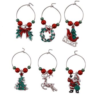 Cup Ring, Kerst Familie Wijn Glas Decoratie Partij Beker Decoratieve Cirkels Xmas Cup Hangers Metalen Ring