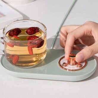 Cup Warmer Heater Koffie Verwarming Coaster Usb Lading Desktop Heater Mok Mat Thee Makers Drinken Warmer Pad licht groen