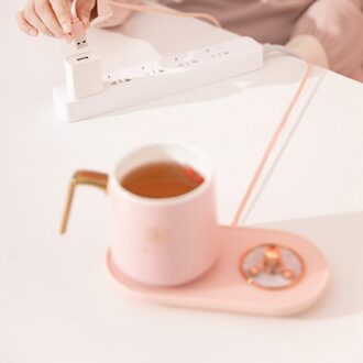 Cup Warmer Heater Koffie Verwarming Coaster Usb Lading Desktop Heater Mok Mat Thee Makers Drinken Warmer Pad roze