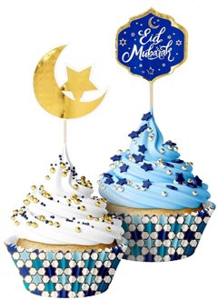Cupcake Deco Set Eid Mubarak (20st) Multikleur - Print