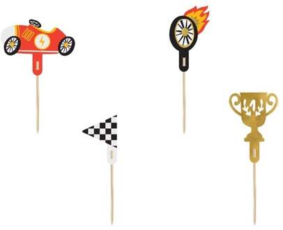 Cupcake Toppers Racing (4st) Multikleur - Print