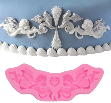 Cupid Pattern Couple 3D Fondant Cake Cupcake Soap Clay Silicone Mold Cooking Baking Handmade DIY Gift Decoration Tools