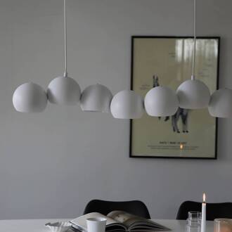 Cupolo hanglamp, wit, ijzer, lengte 101 cm, 7-lamps