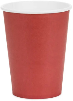 Cups Donkerrood 250ml (6st) Rood - Zalm