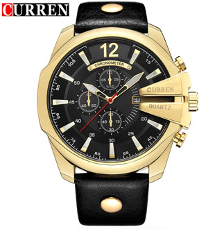 CURREN 2018 Men's Watches Top Brand Luxury Fashion Quartz-Watch Quartz-Watch Golden Male Clock Leather Hodinky Reloj Hombre