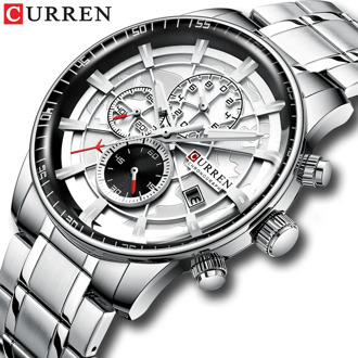 CURREN Brand Men Sport Watches Causal Stainless Steel Band Wristwatch Chronograph Auto Date Clock Male Relogio Masculino
