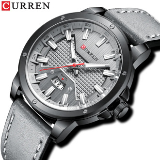 CURREN Casual New Watches for Men with Leather Big Dial with Date Fashion Wristwatch relógio masculino