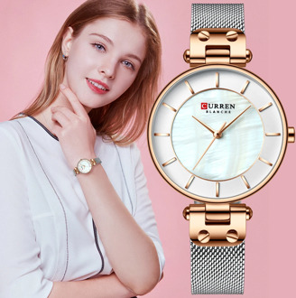 CURREN Creative Simple Quartz Watch Women's Dress Steel Mesh Watches New Clock Ladies Bracelet Watch relogios feminino