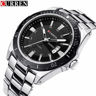 CURREN Fashion Business Wristwatch Casual Military Quartz Sports Men's Watch Full Steel Calendar Male Clock relogio masculino