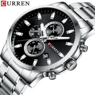 CURREN Fashion Mens Quartz Chronograph Wristwatches Casual Business Watch Stainless Steel Clock Male Date Reloj multifuncion