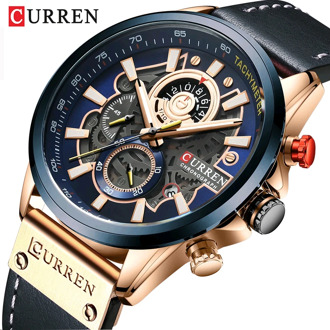 CURREN Luxury Quartz Watch Men Watches Creative Design Dial Man Wristwatch Waterproof Waterproof Leather Strap Male Clock 8380