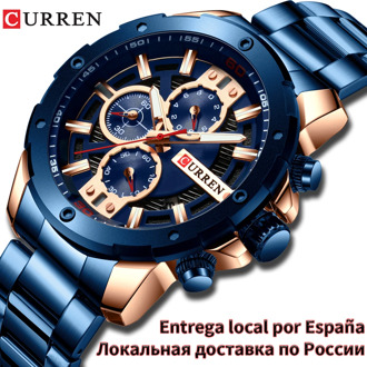 CURREN Luxury Quartz Wristwatch Men Sport Watches Relogio Masculino 8336 Stainless Steel Band Chronograph Clock Male Waterproof