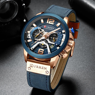 CURREN Top Brand Luxury Watches for Men Casual Fashion Sport Military Leather Wrist Watch Men Watch Chronograph Relojes Hombre