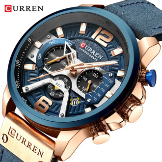 CURREN Watch men Top Brand Casual Sport Watch for Men Luxury Leather Wrist Watch Fashion Chronograph Waterproof Wristwatch 8329