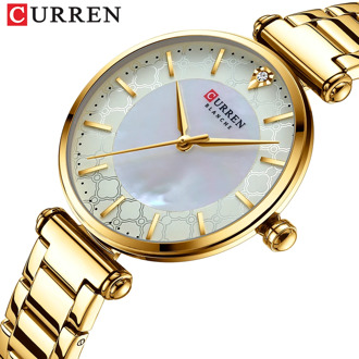 CURREN Watches for Women New Fashion Quartz Watch with Stainless Steel Bracelet Thin Clock Female montre femme